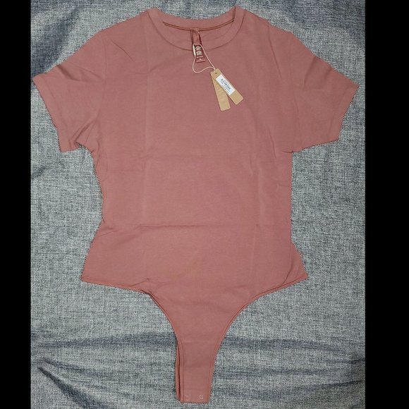 SKIMS Tops Nwt Skims Xl Cotton Jersey Tshirt Bodysuit Rose Clay
